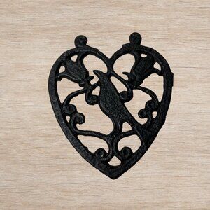 Vintage Distelfink 23 Cast Iron Trivet Bird Floral 6x5" Antique Collectible